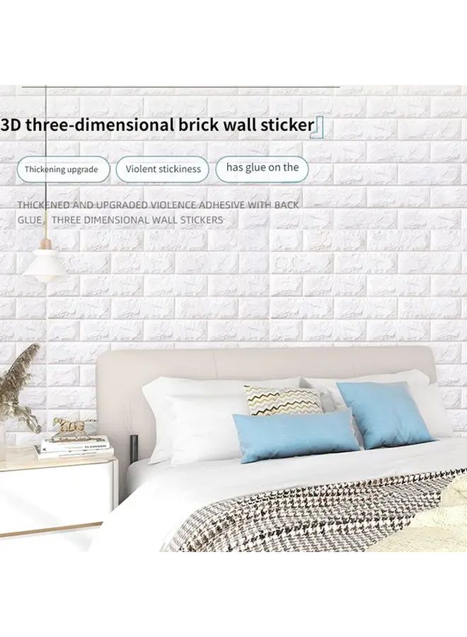 Roma White 3D Self Adhesive Wall Tile Stickers 30 Pack Waterproof Peel Stick Removable Modern Striped Design - Image 5